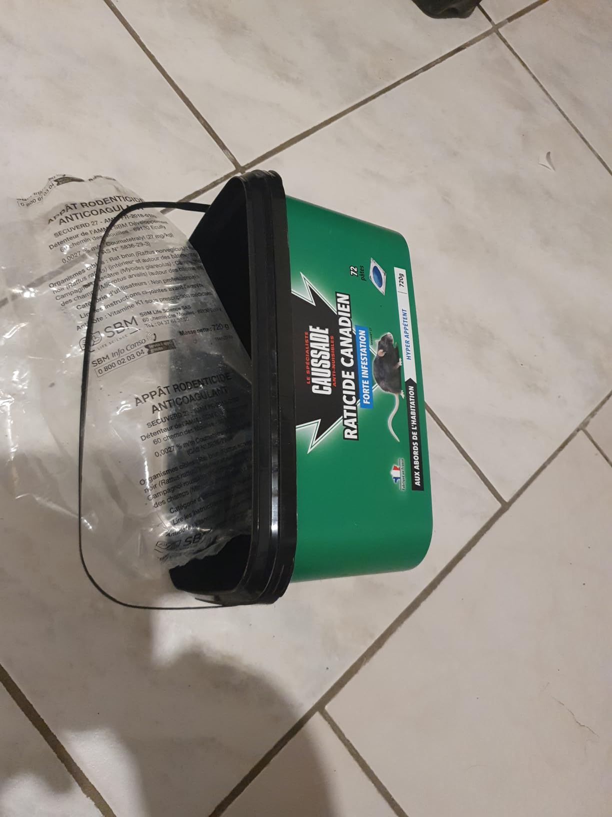 Caussade Raticide Canadien pâtes anti-rats 72 appâts 720 g