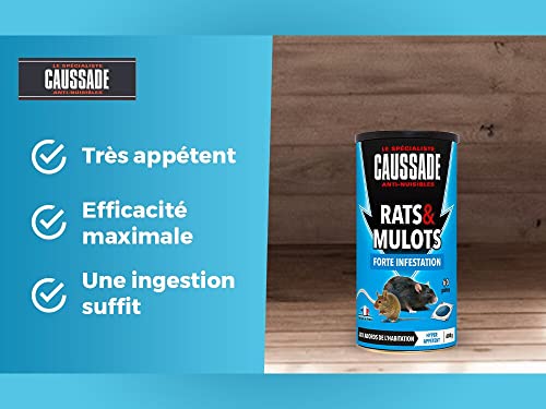 Caussade Anti Rats Mulots pâte 60 sachets 600 g