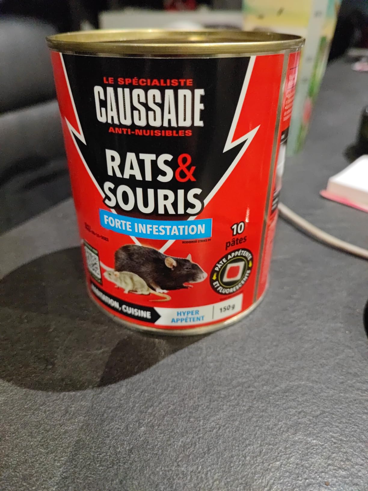 Caussade Anti-Rats & Souris pâte 10 sachets 150g forte infestation