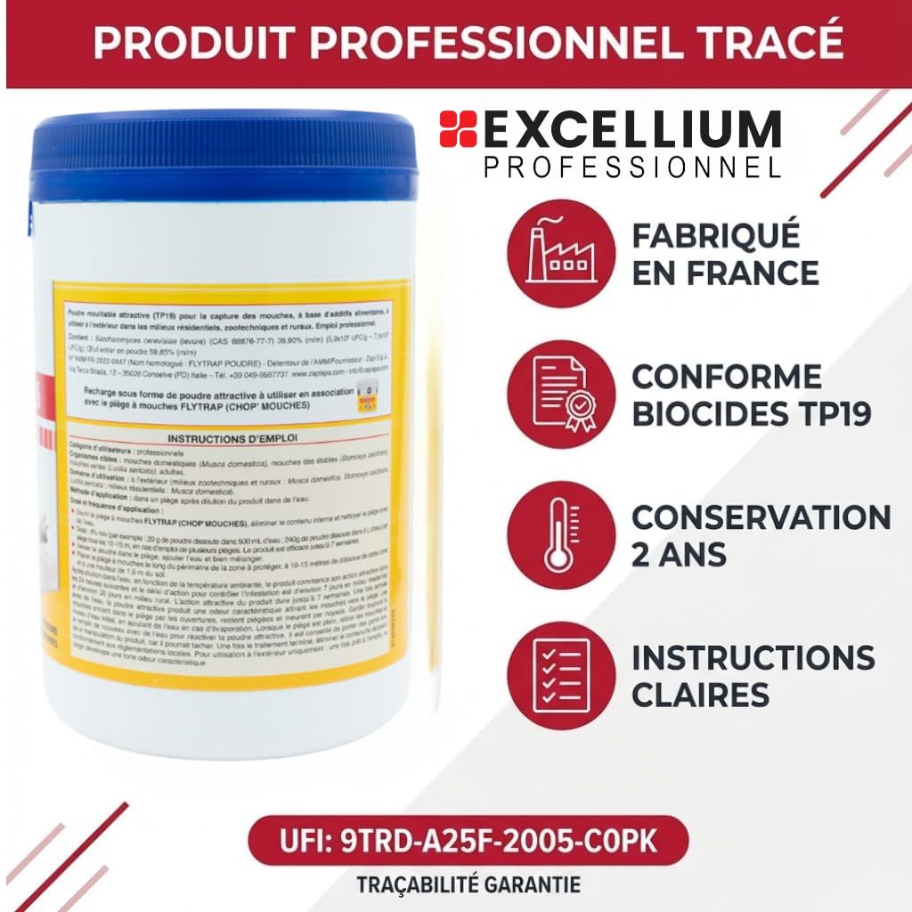 Excellium Chop'Mouches piège à mouches extérieur seau 240 g