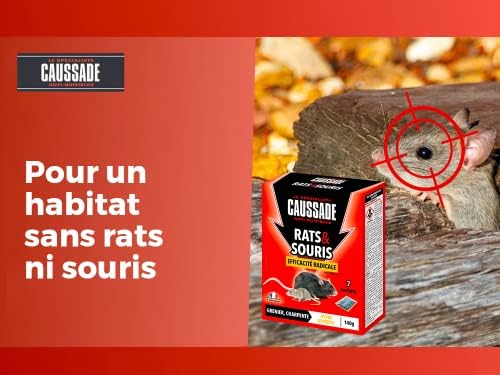 Caussade appât céréales rats souris 7 sachets 140 g action 1ère prise