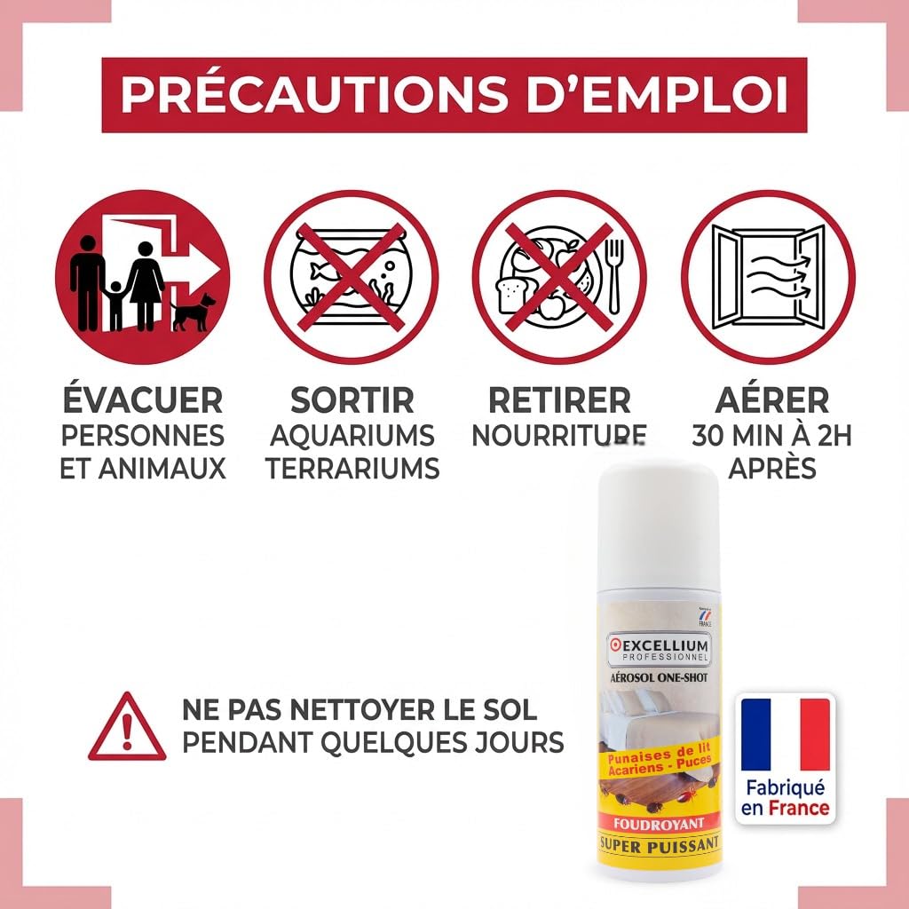 Excellium Professionnel One Shot fumigène punaises 150ml