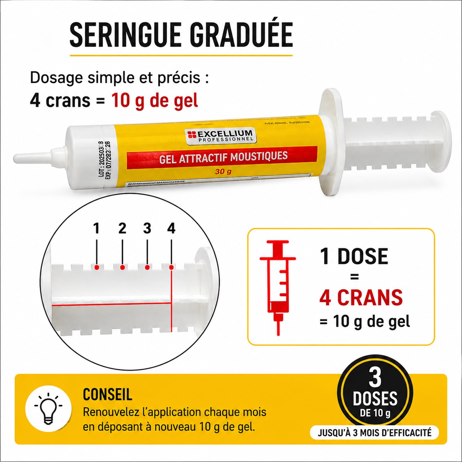 Excellium Professionnel gel attractif moustiques recharge piège 30 g