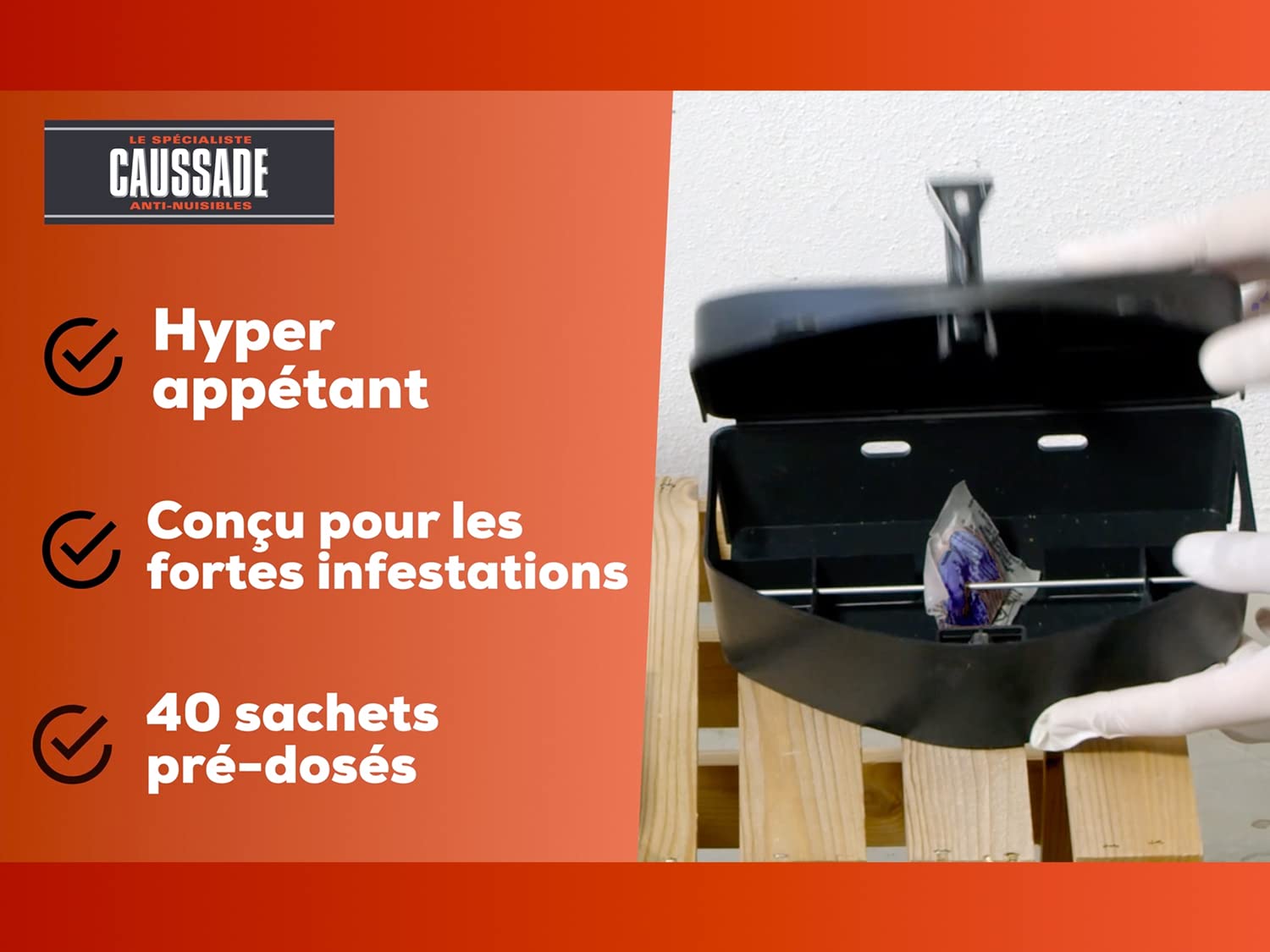 Caussade Raticide Canadien pâte anti-rats 40 appâts 400g