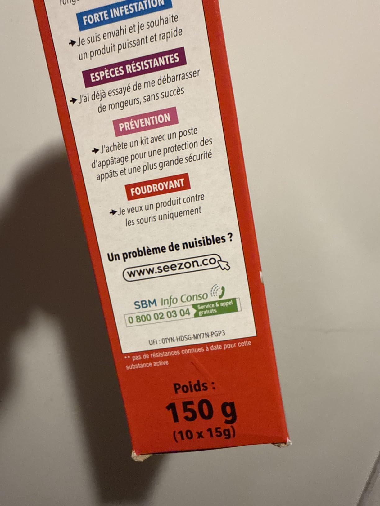 Caussade anti-rats et souris pâtes fluorescent 150 g
