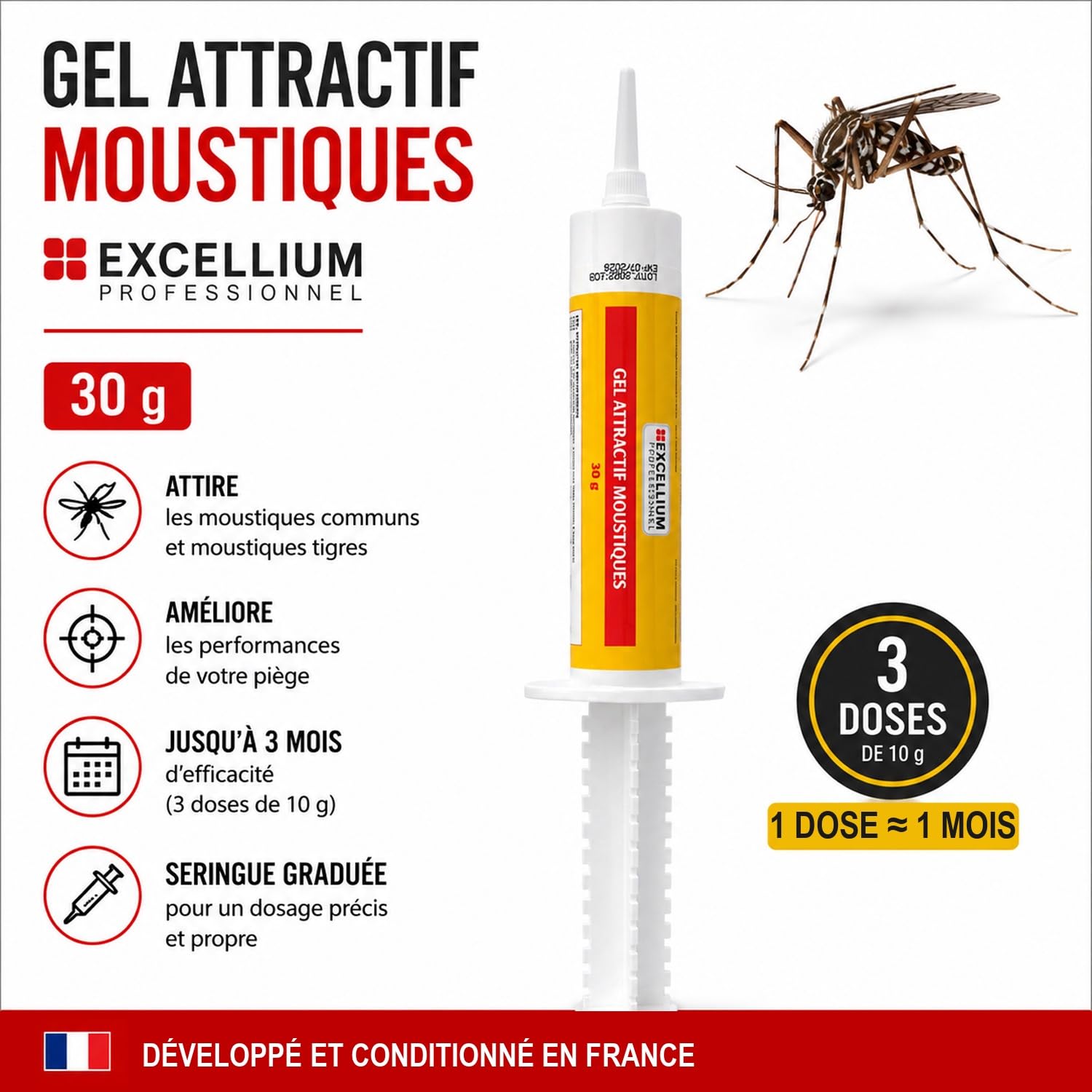 Excellium Professionnel gel attractif moustiques recharge piège 30 g