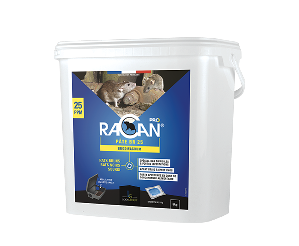 Phobi Racan Paste BR 25ppm raticide pâte brodifacoum 5 kg