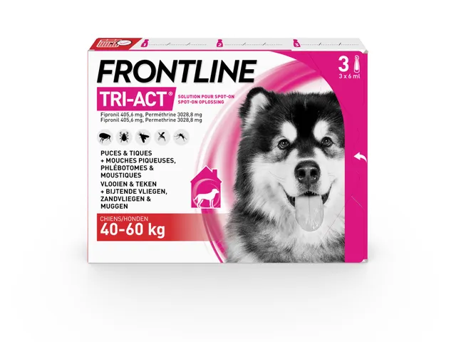Frontline Tri-Act Chien XL antiparasitaire 40-60 kg 3 pipettes tiques