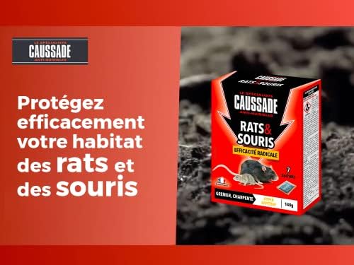Caussade appât céréales rats souris 7 sachets 140 g action 1ère prise