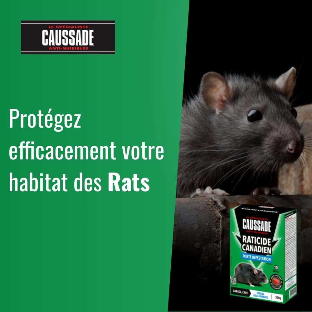 Caussade Raticide Canadien blocs 300g 10 blocs 1 unité