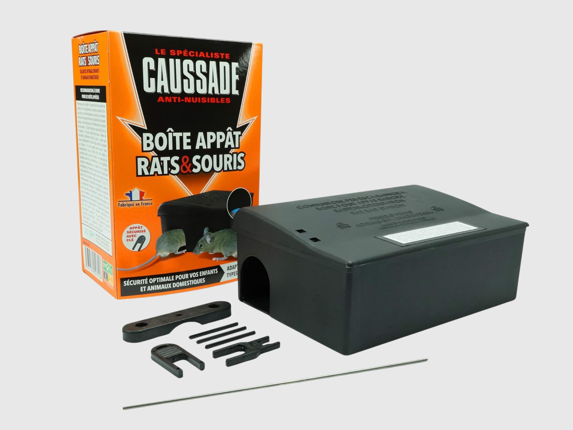 Caussade Boîte Appât rats souris boîte sécurisée à clé