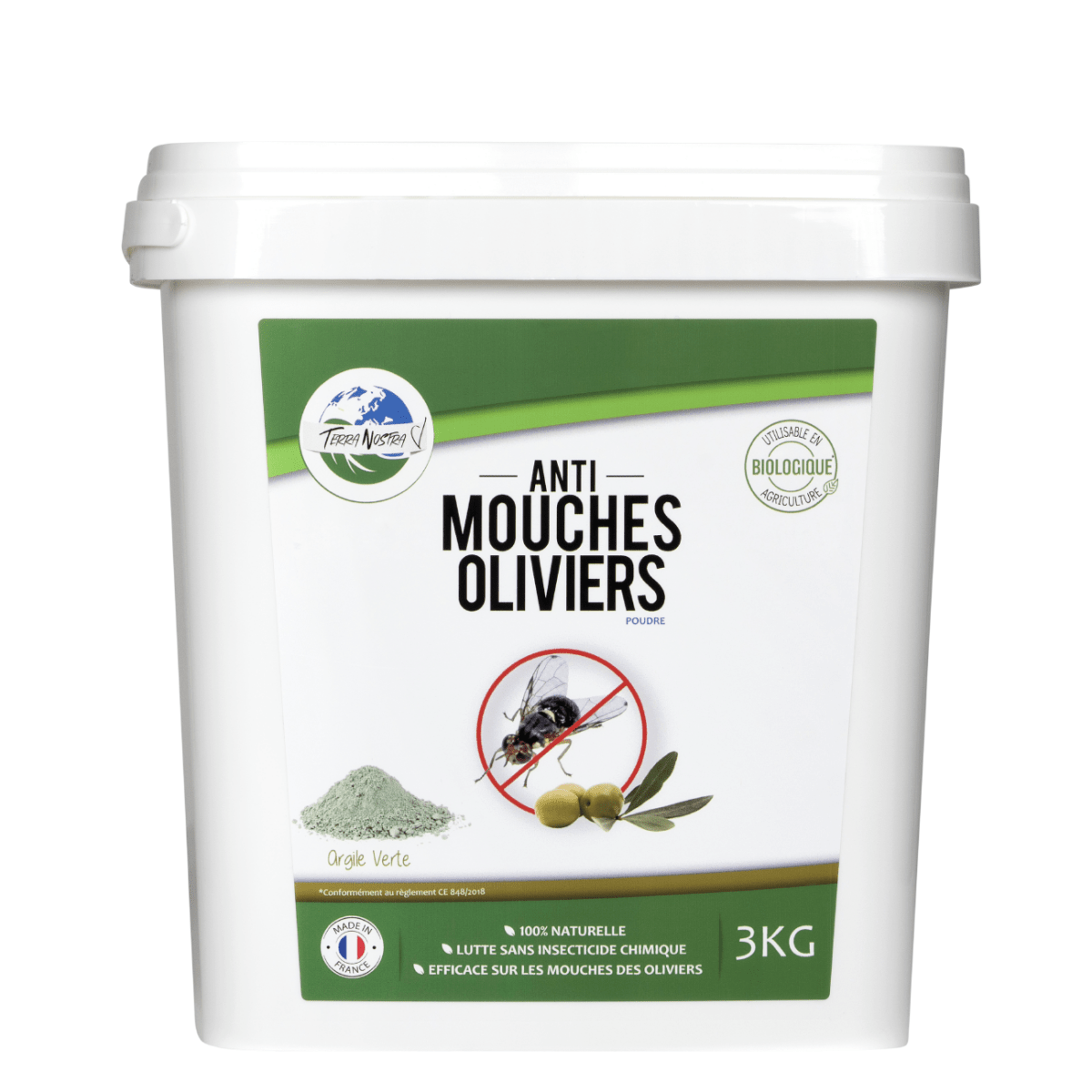 Terra Nostra Argile Verte Mouche Olivier Seau 3 kg Naturel