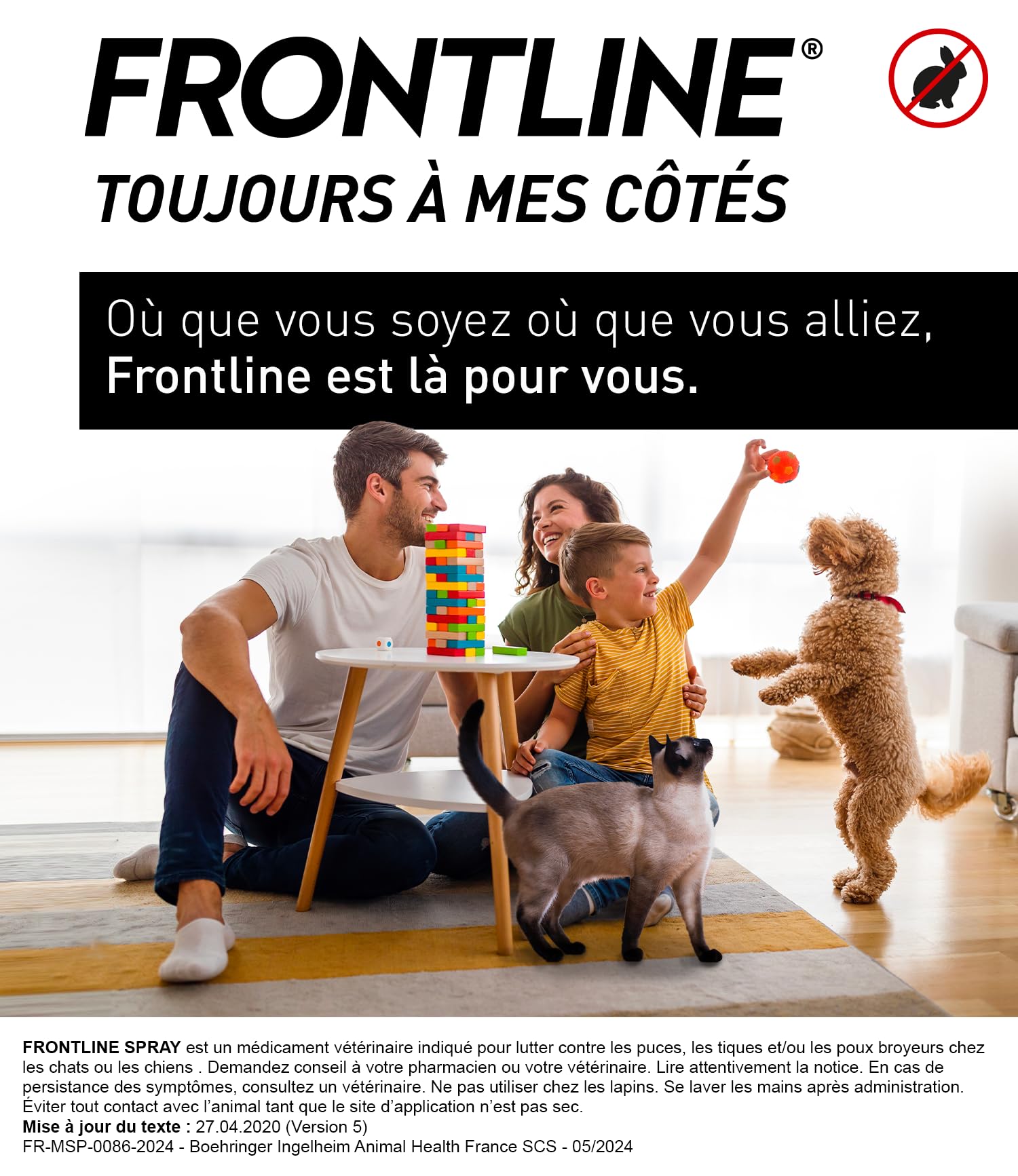 Frontline Spray antiparasitaire chien-chat 100ml infestation massive