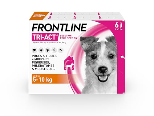 Frontline Tri-Act S pipettes chien 5-10 kg 6 pipettes 5 parasites