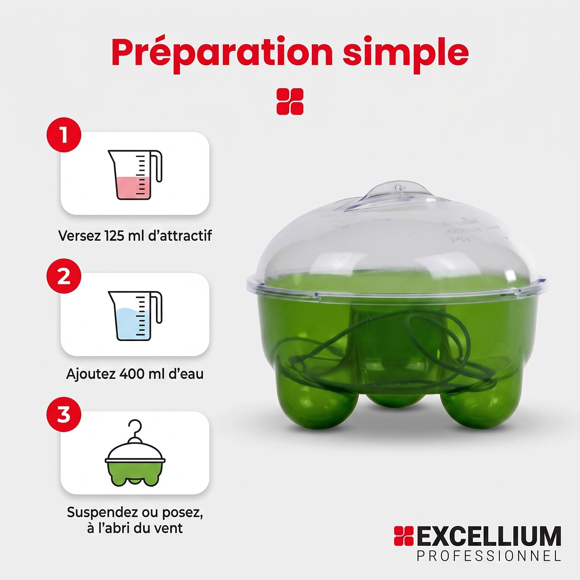 Excellium Professionnel piège à guêpes extérieur 2,4 L