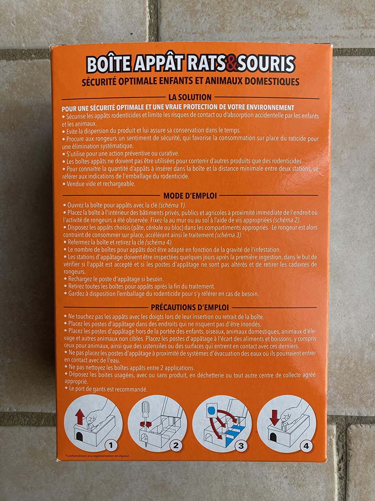 Caussade Boîte Appât rats souris boîte sécurisée à clé