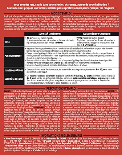 Caussade appât céréales rats souris 7 sachets 140 g action 1ère prise