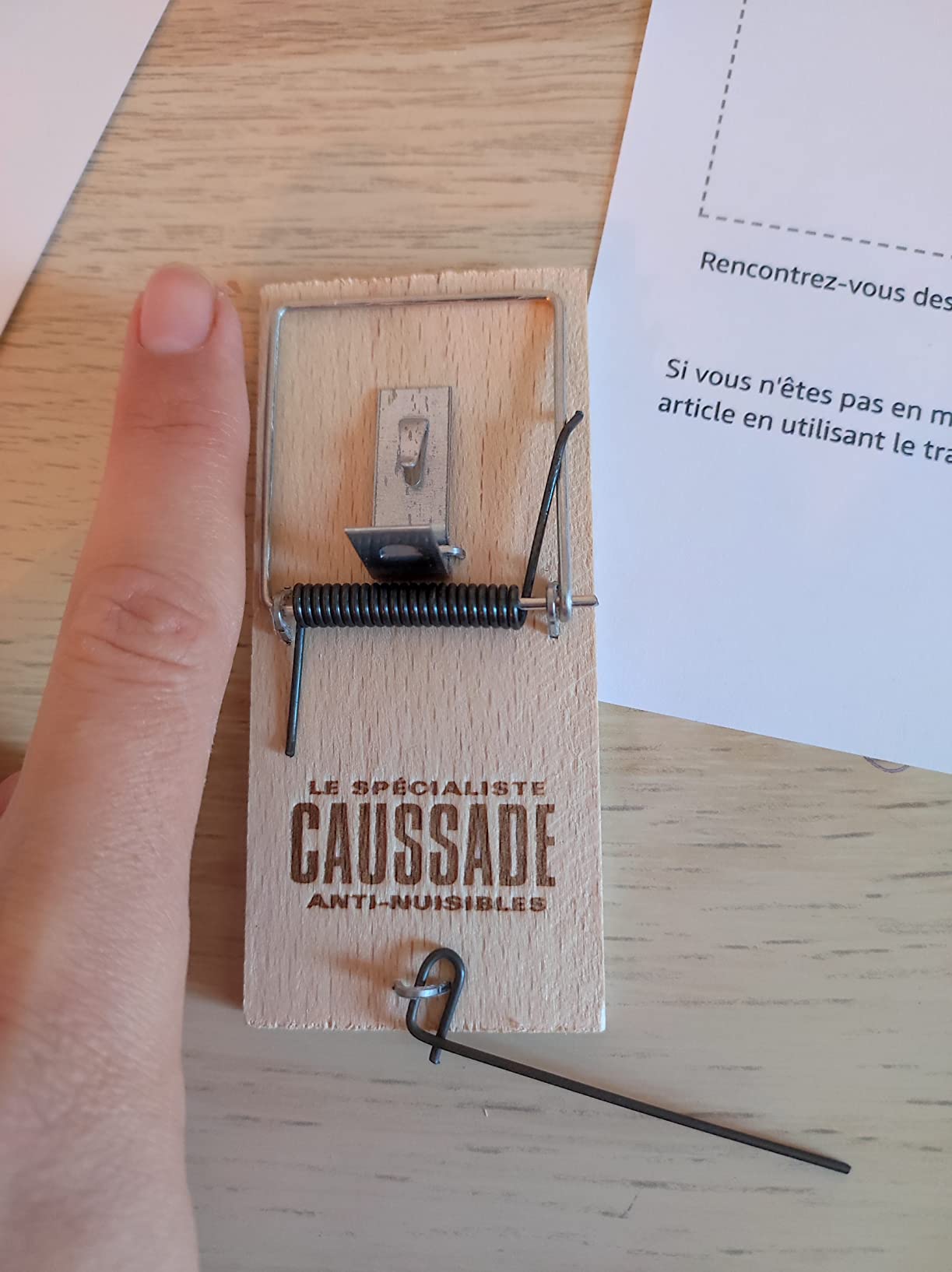 Caussade tapette à souris bois 10 x 4,7 cm 1 pièce réutilisable