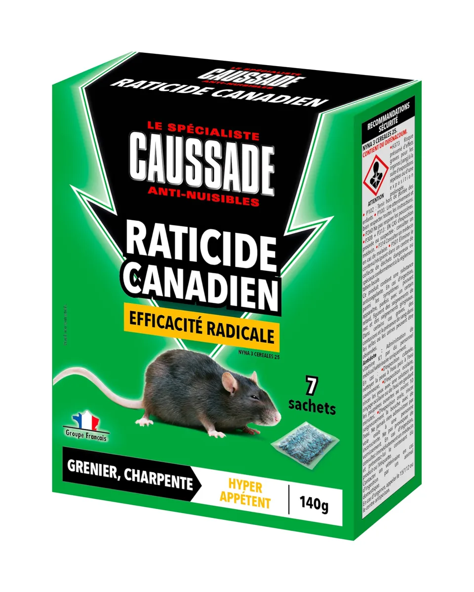 Caussade Canadien 7 Sachets Céréales raticide 140g