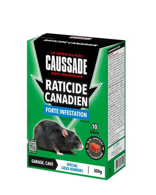 Caussade Raticide Canadien blocs 300g 10 blocs 1 unité