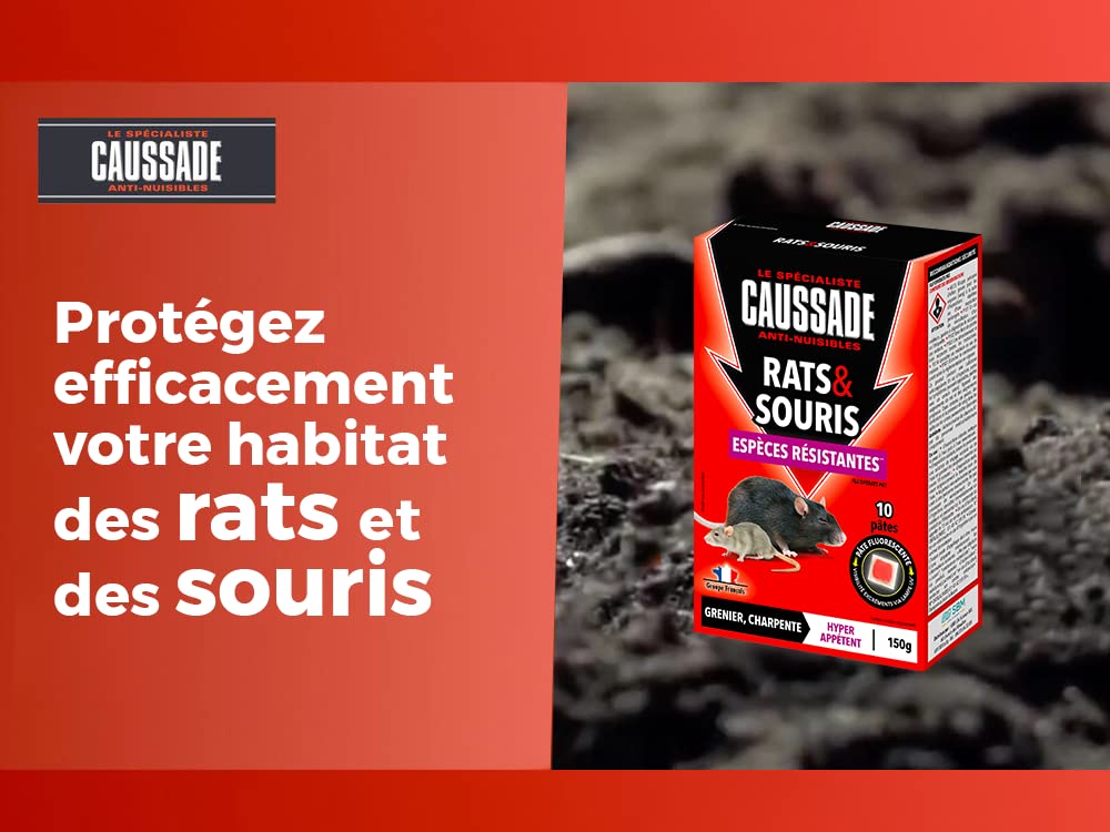 Caussade anti-rats et souris pâtes fluorescent 150 g
