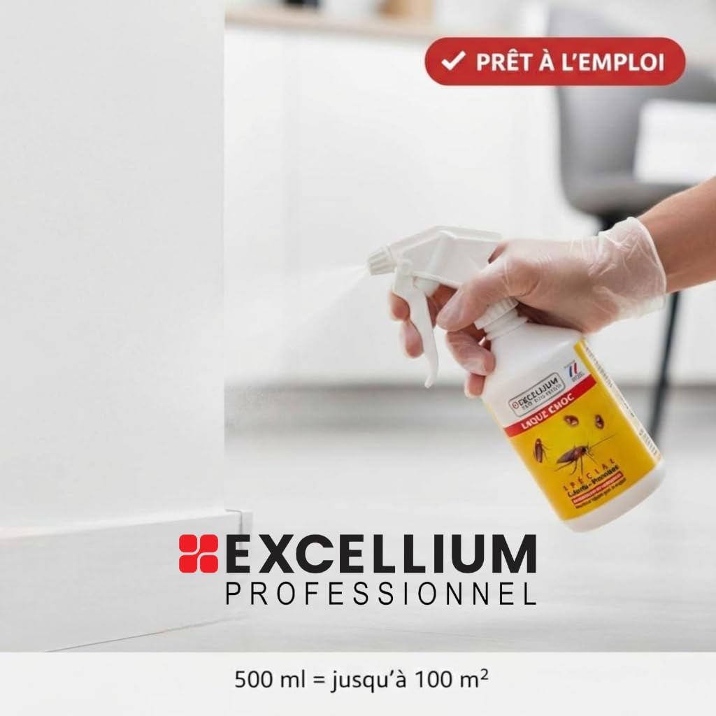 Excellium Laque Choc insecticide cafards punaises 500ml choc