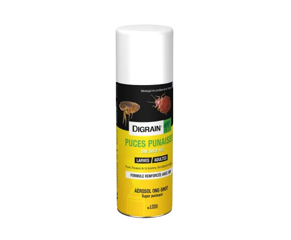 Aurodil Digrain One Shot NG aérosol 150 ml puces punaises