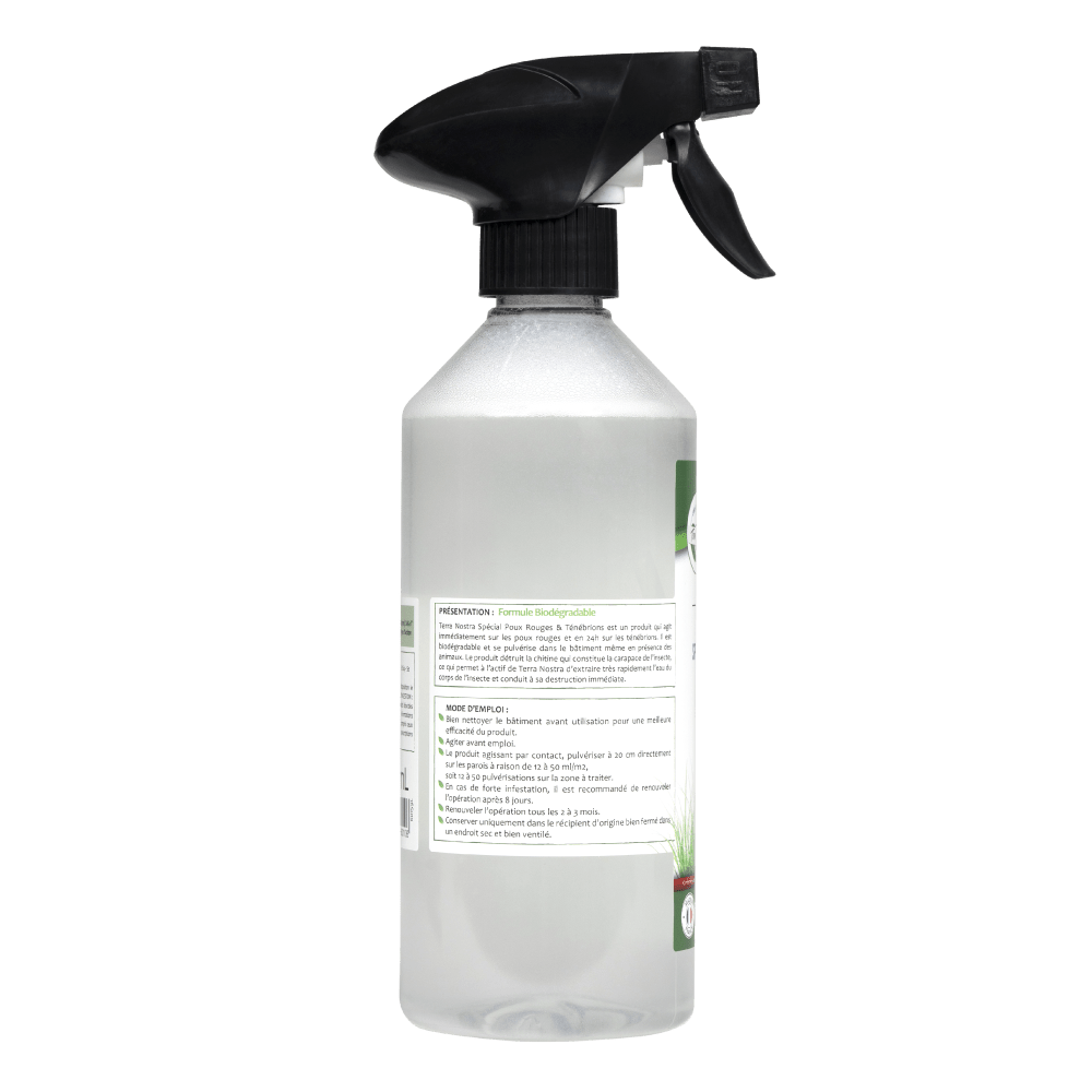 Terra Nostra Spray Poux Rouges Poulailler 500ml Prêt à l'emploi