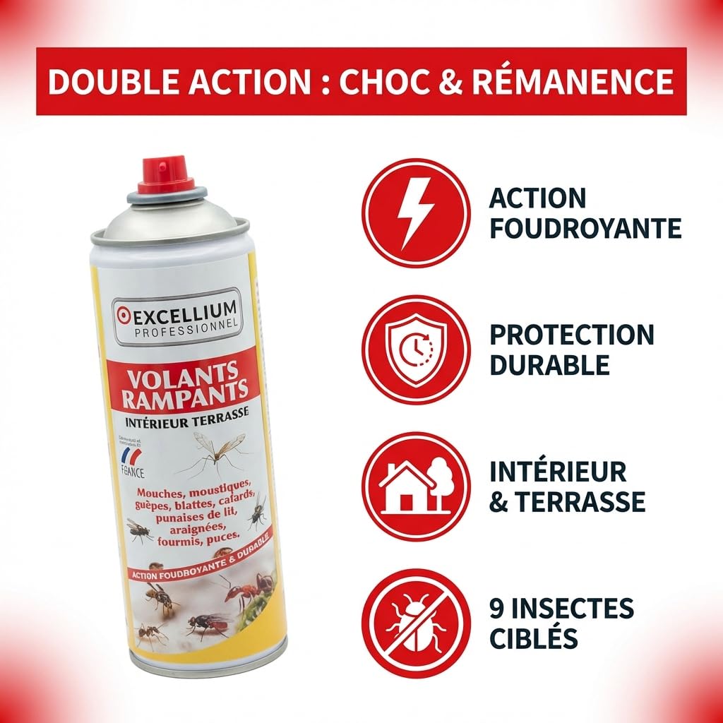 Excellium Professionnel aérosol insecticide 500 ml volants