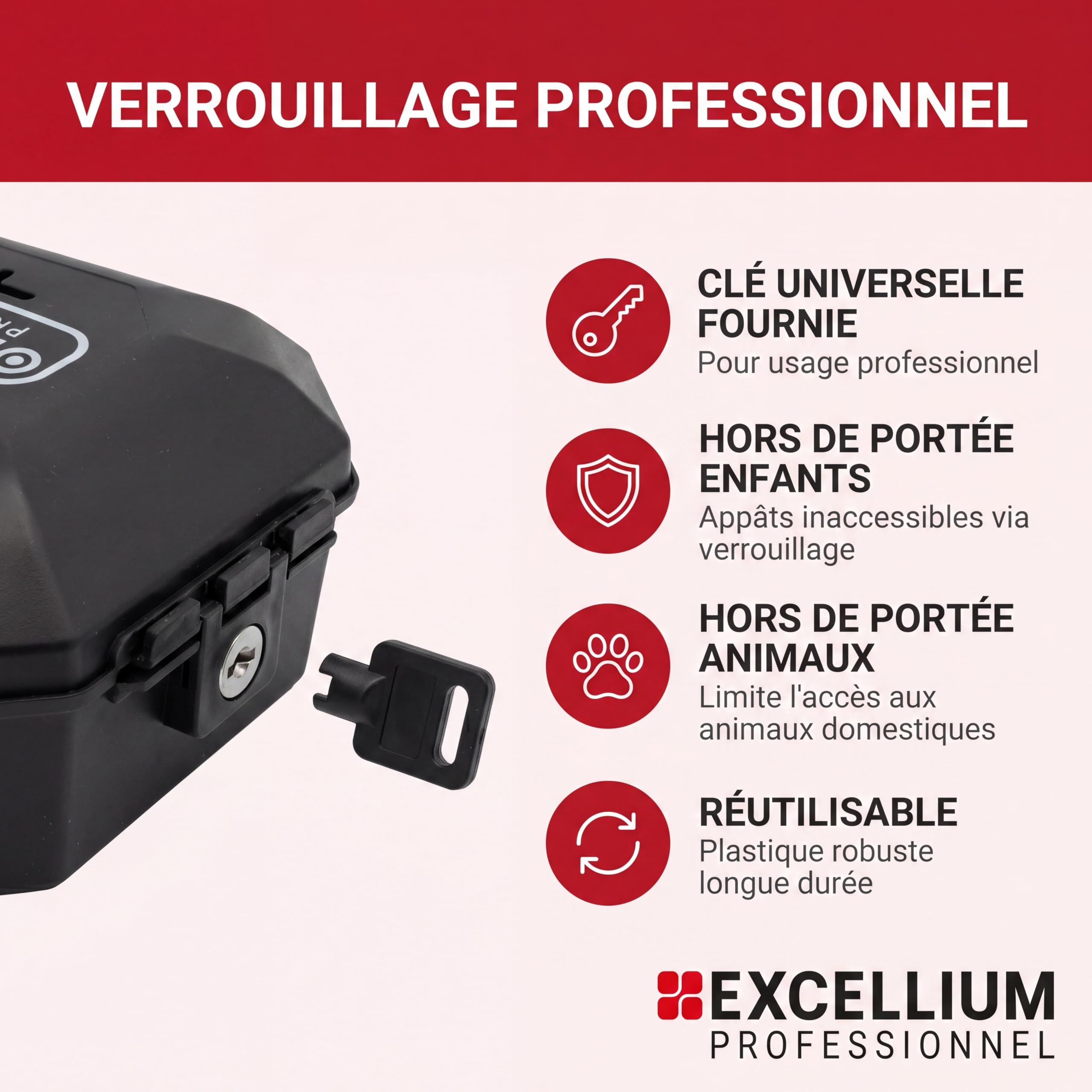 Excellium Professionnel poste appât souris verrouillable