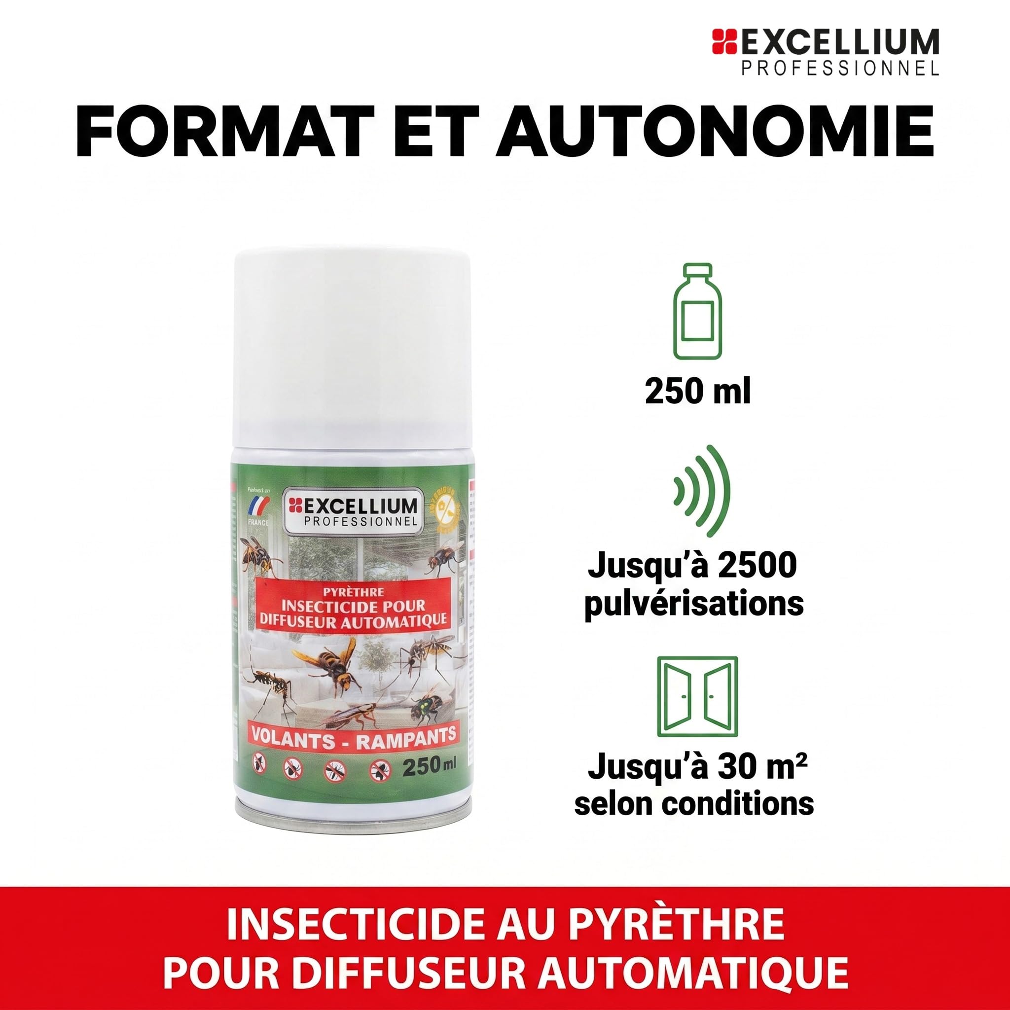Excellium kit diffuseur auto insecticide pyrèthre 250 ml