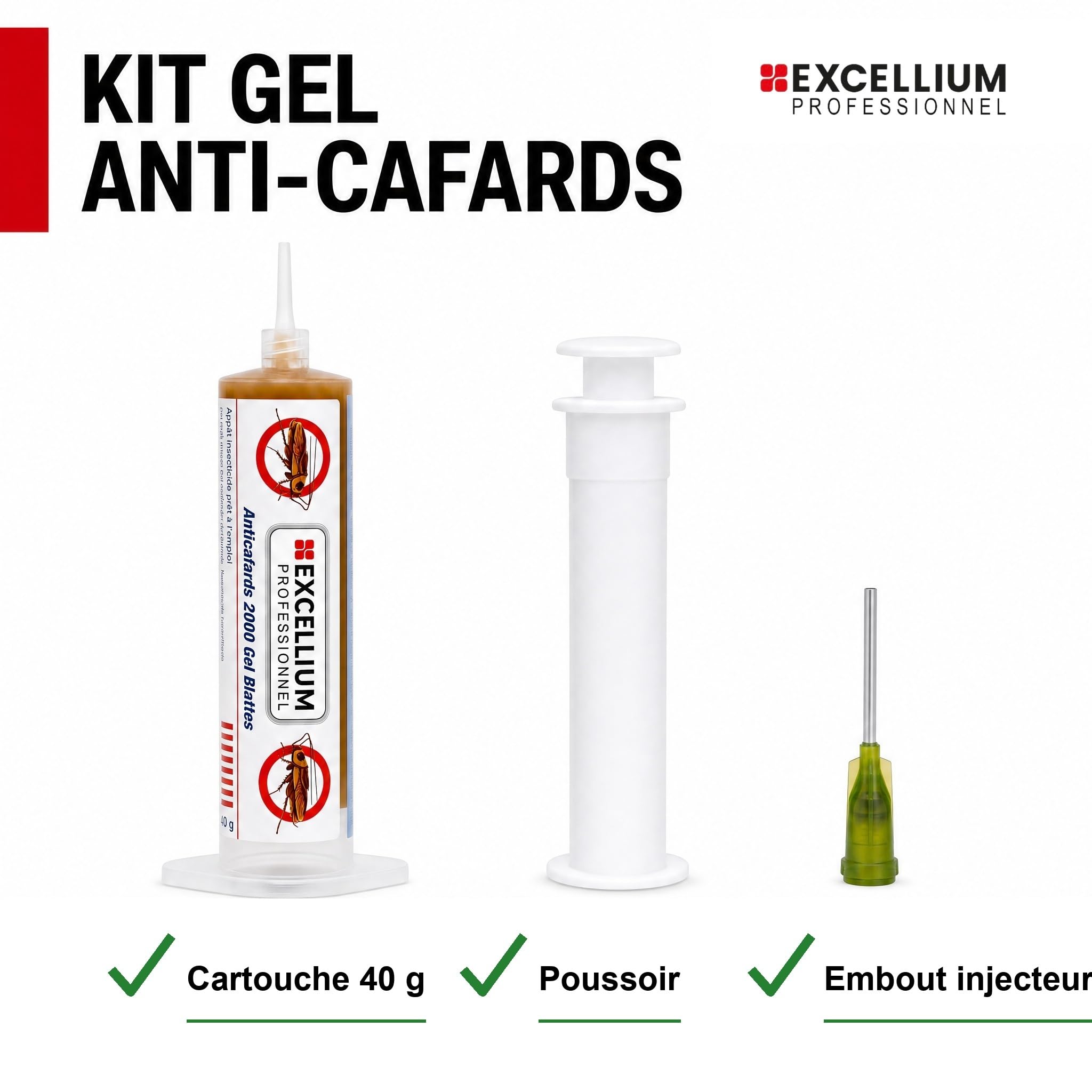Excellium Professionnel Gel Appât Anti-Cafards IGR 40g