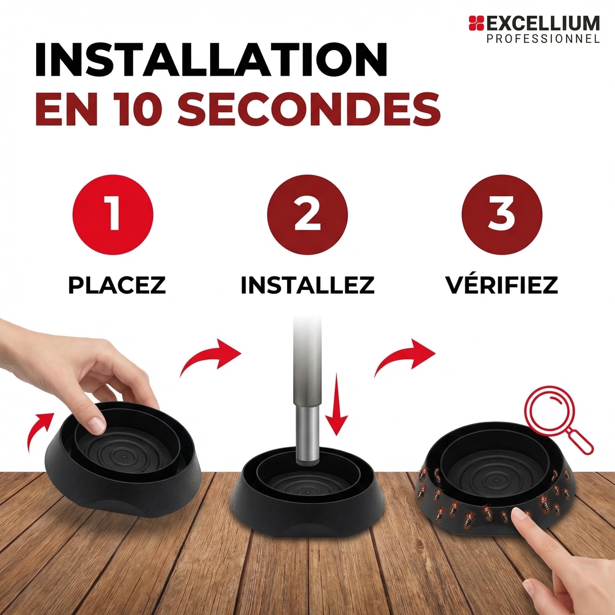 Excellium Professionnel piège punaises de lit lot de 4