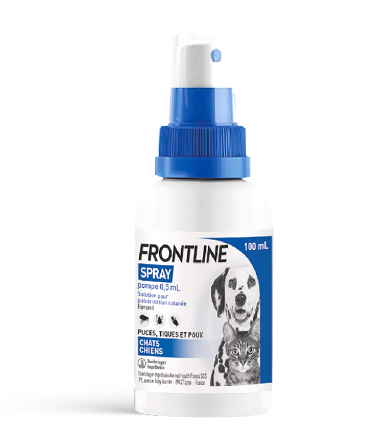 Frontline Spray antiparasitaire chien chat 100ml puces tiques
