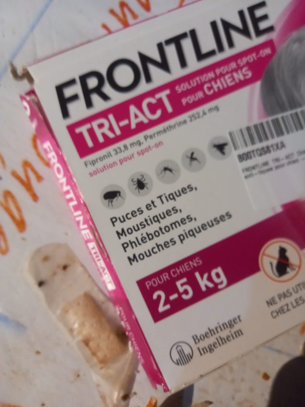 Frontline Tri-Act Chien XS antiparasitaire 2-5 kg 3 pipettes puces