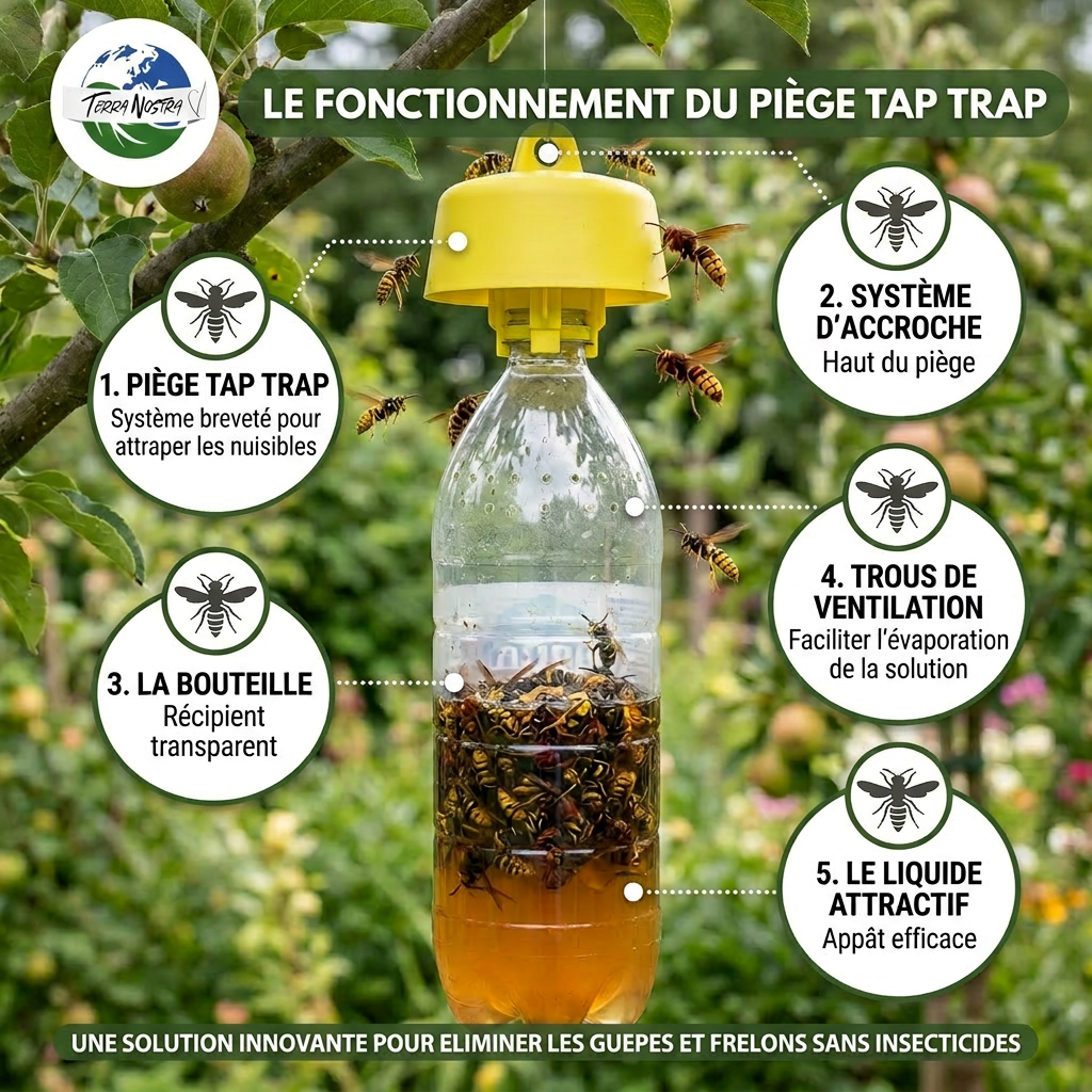 Terra Nostra Piège Guêpes Frelons Bouteille x1 Réutilisable