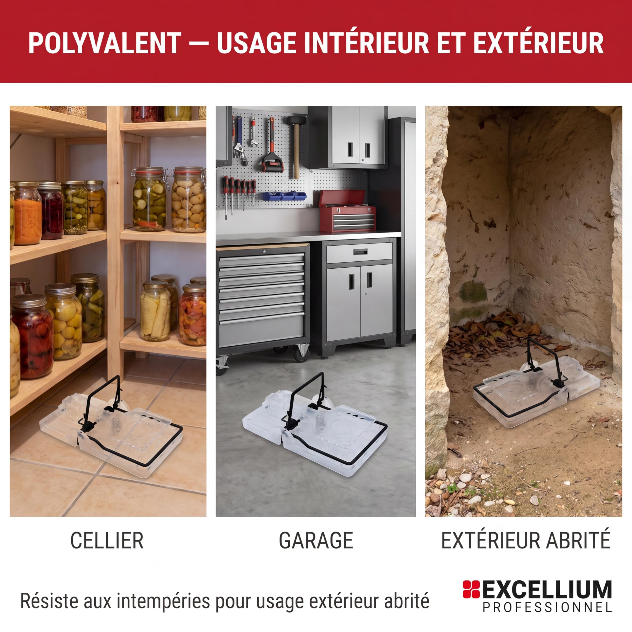 Excellium Professionnel tapette rats transparente