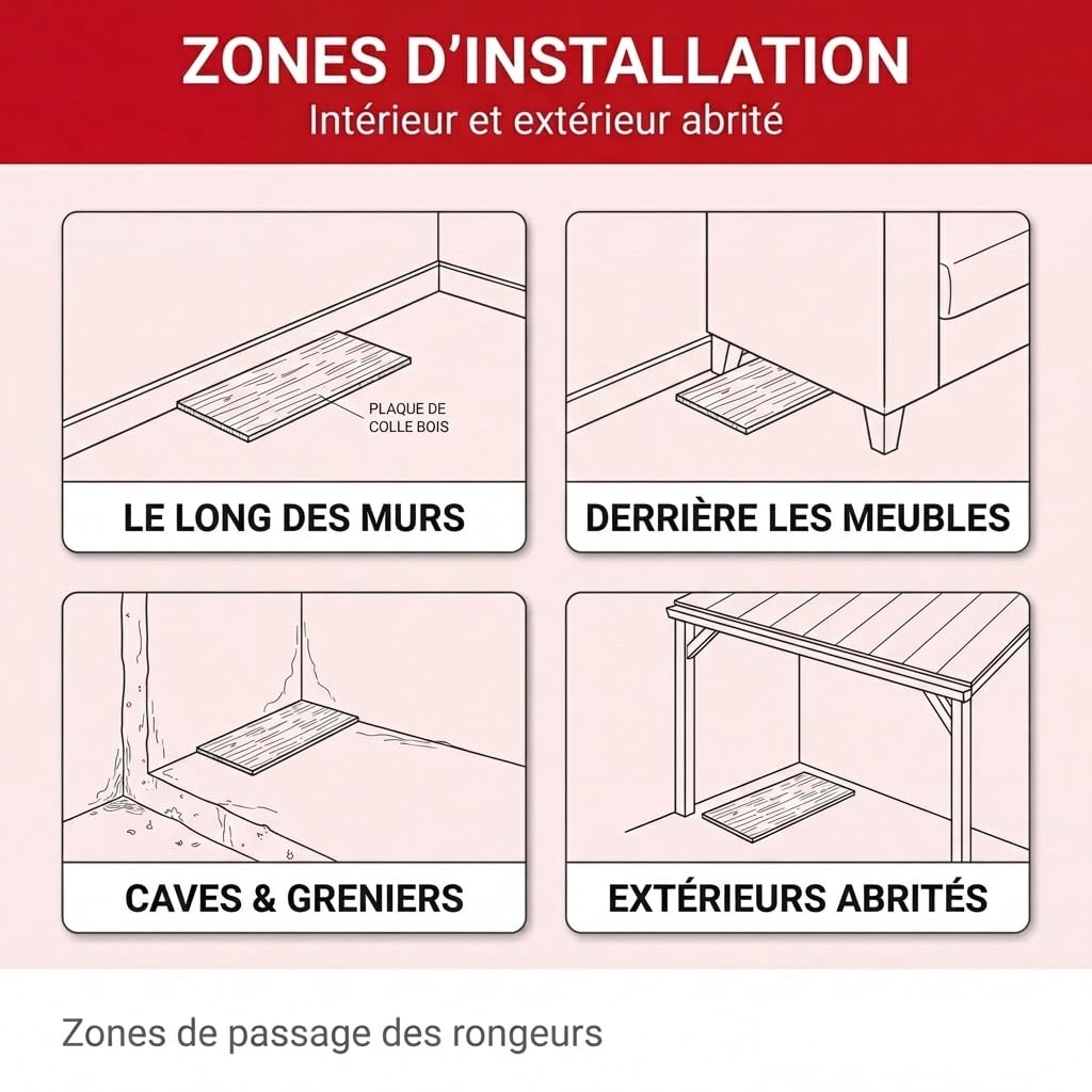Excellium Professionnel plaques glu rats lot de 2