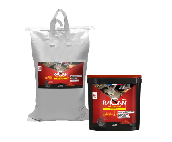 Aurodil Racan Blé Concassé raticide seau 5 kg difénacoum