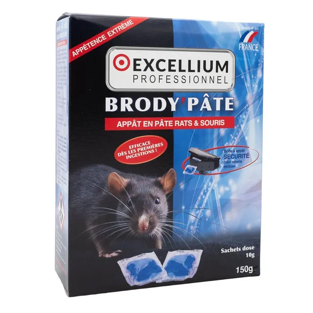 Excellium Brody’Pâte appât rats souris 150g poste inclus