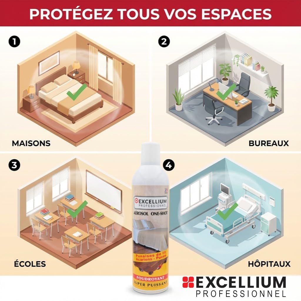 Excellium Professionnel One Shot fumigène punaises 150ml