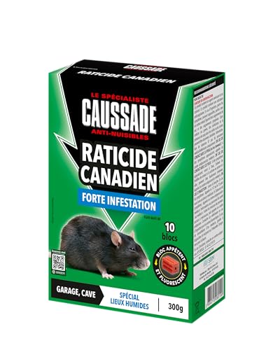 Caussade Raticide Canadien blocs 300g 10 blocs 1 unité