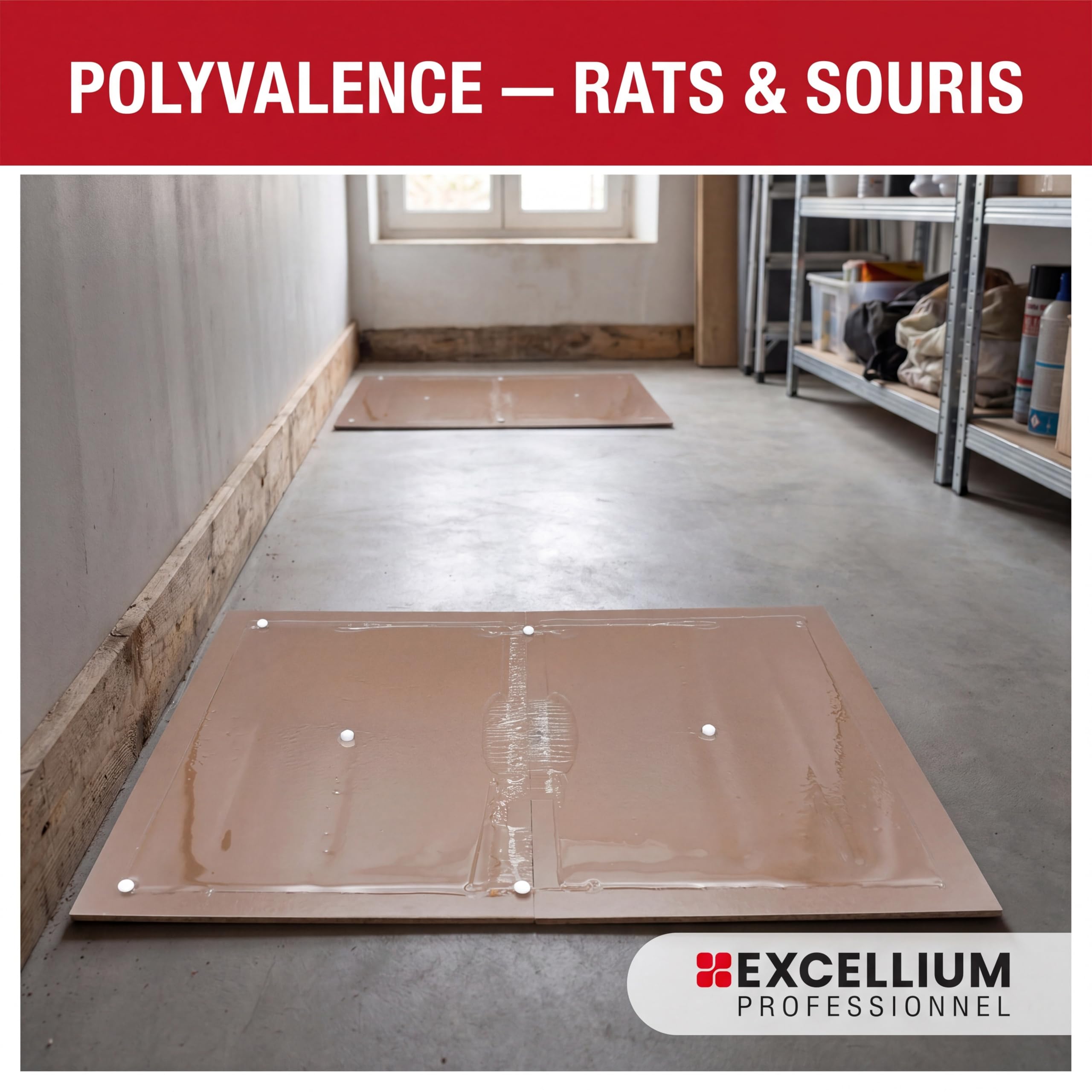 Excellium Professionnel plaques glu rats lot de 2