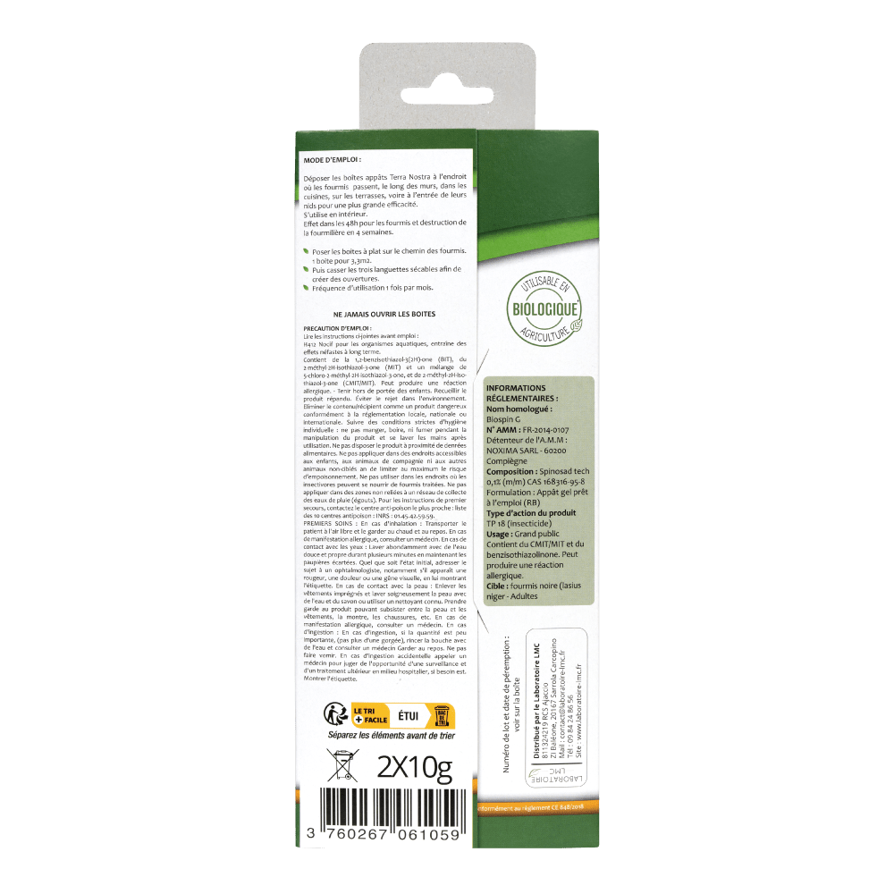 Terra Nostra anti-fourmis gel appat boite 2x10g spinosad