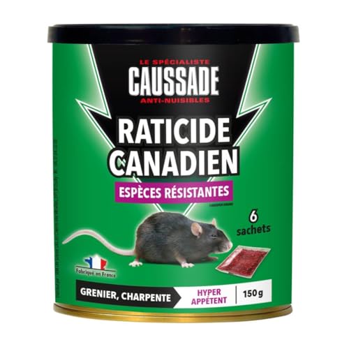 Caussade Canadien Anti-Rats raticide 6 sachets 150 g céréales