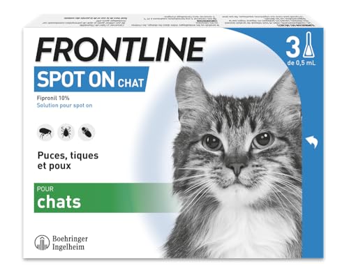 Frontline Spot On Chat antiparasitaire 3 pipettes puces tiques
