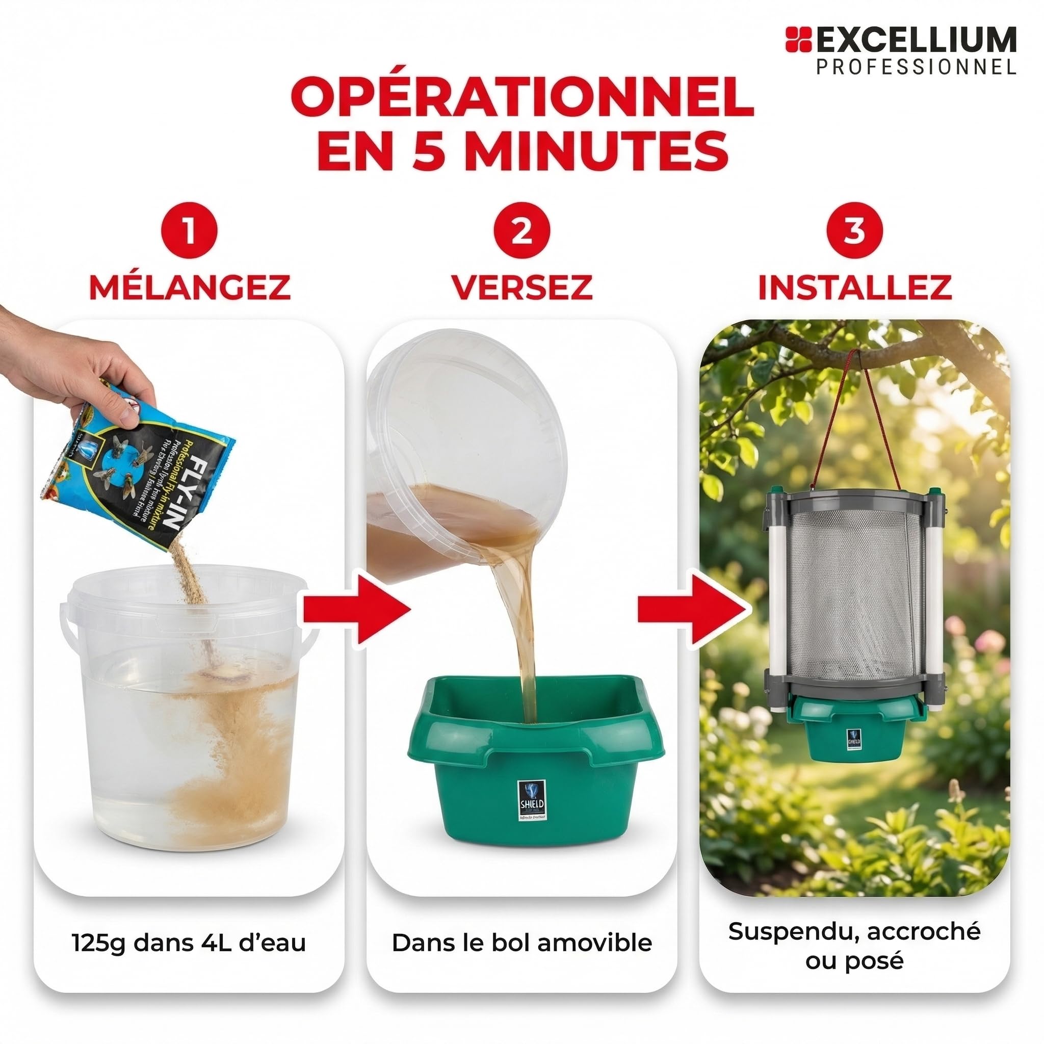 Excellium Professionnel piège mouches grande capacité