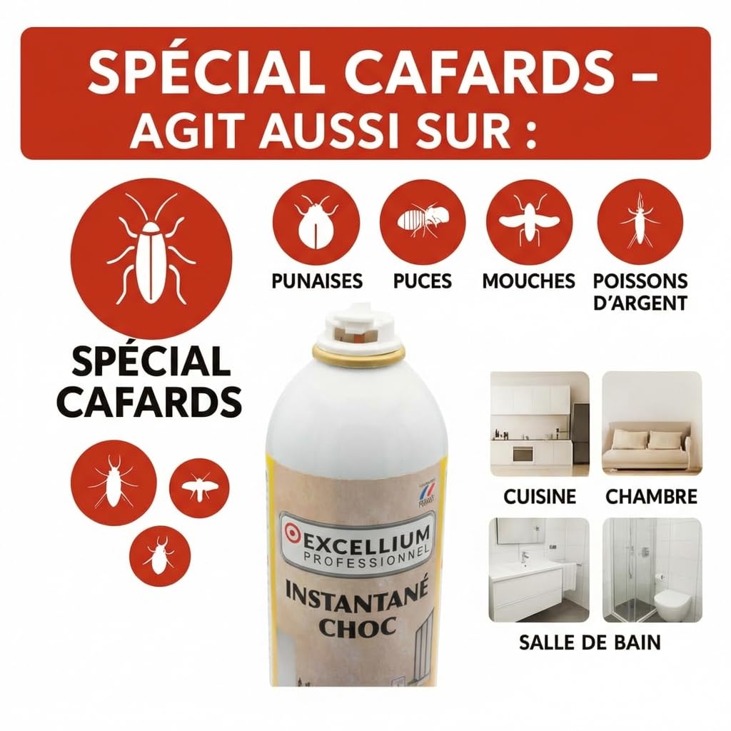 Excellium Professionnel fumigène 500 ml anti-cafards 60 m²