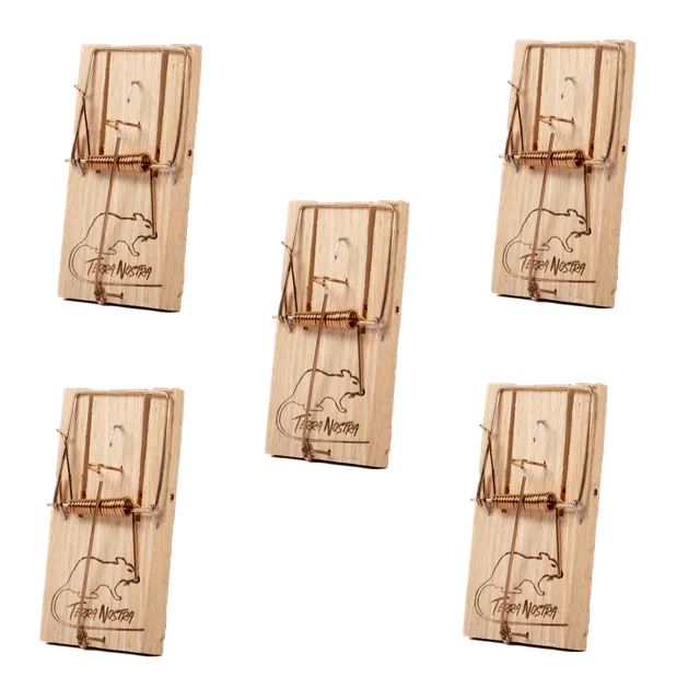 Terra Nostra Tapette à Souris bois lot de 5