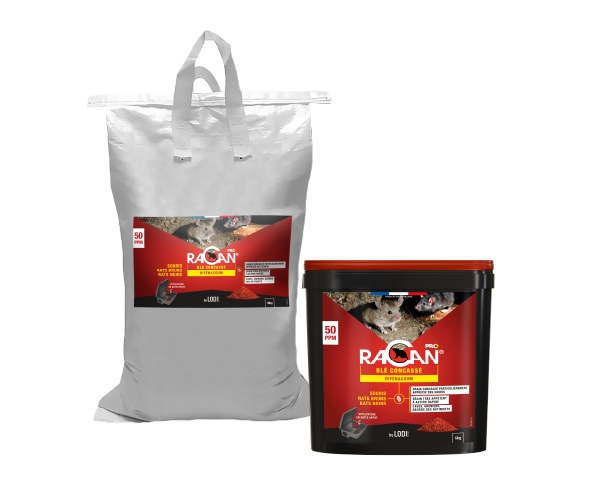 Aurodil Racan Blé Concassé raticide seau 5 kg difénacoum